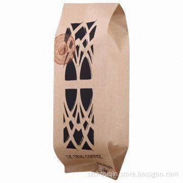 Side Gusset Kraft Bags with High-definition Printing, Customized Specifications Welcomed